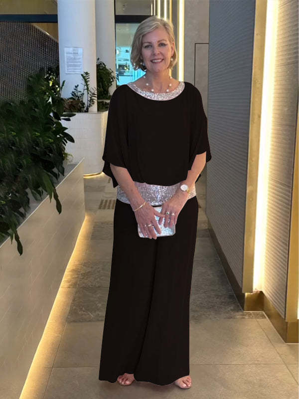 Women's Sequin-Trimmed Two-Piece Set