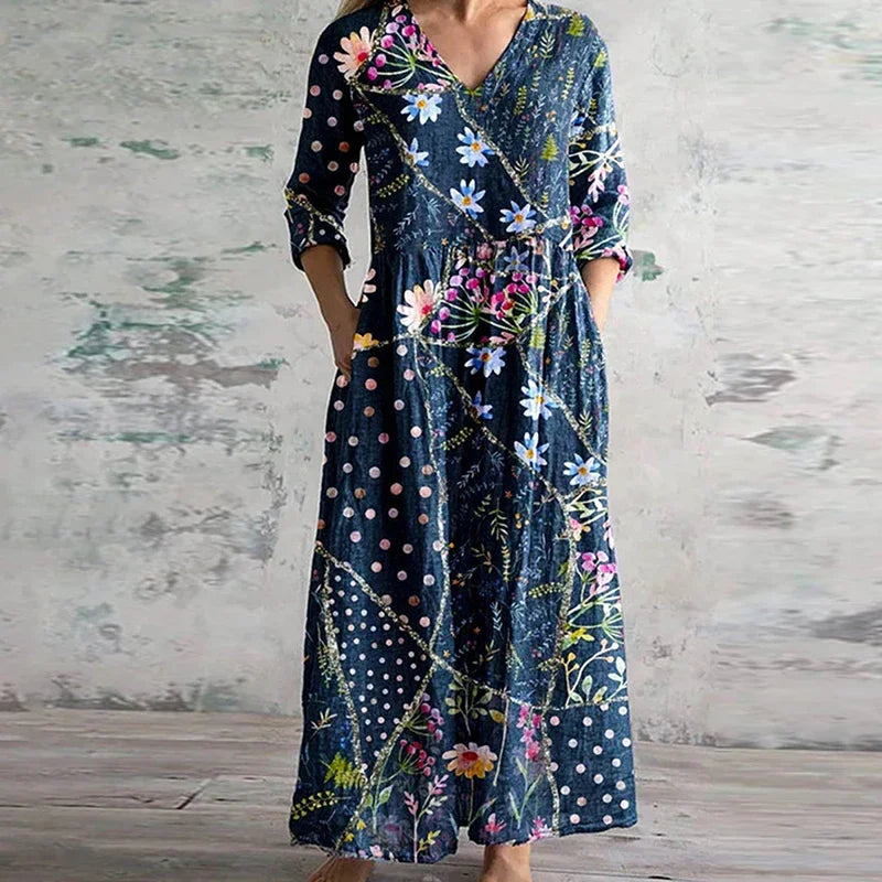 Covernorth Women’s Floral Patchwork Maxi Dress