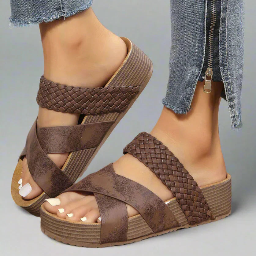 Women's Braided Strap Platform Sandals