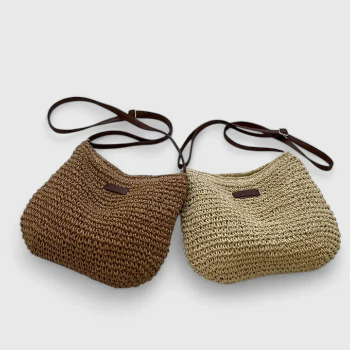 Woven Straw-Style Crossbody Bag