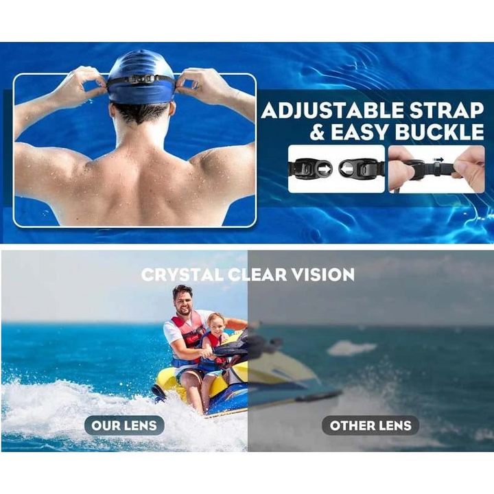 Anti-Fog Swim Goggles | No-Leaking Comfortable Fit | Lap Swimming