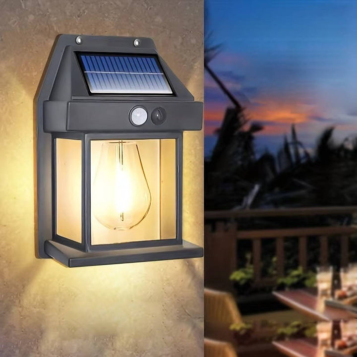 2-Piece Modern Motion Sensor Outdoor Solar Wall Lamp Set