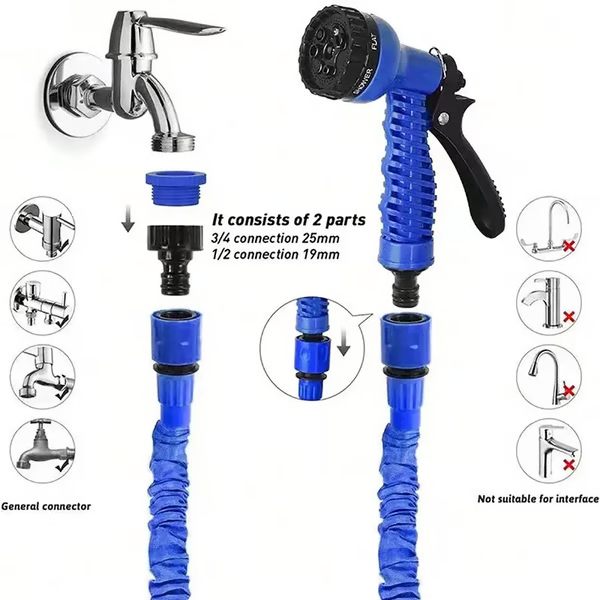 Expandable Garden Hose with High-Pressure Spray Nozzle