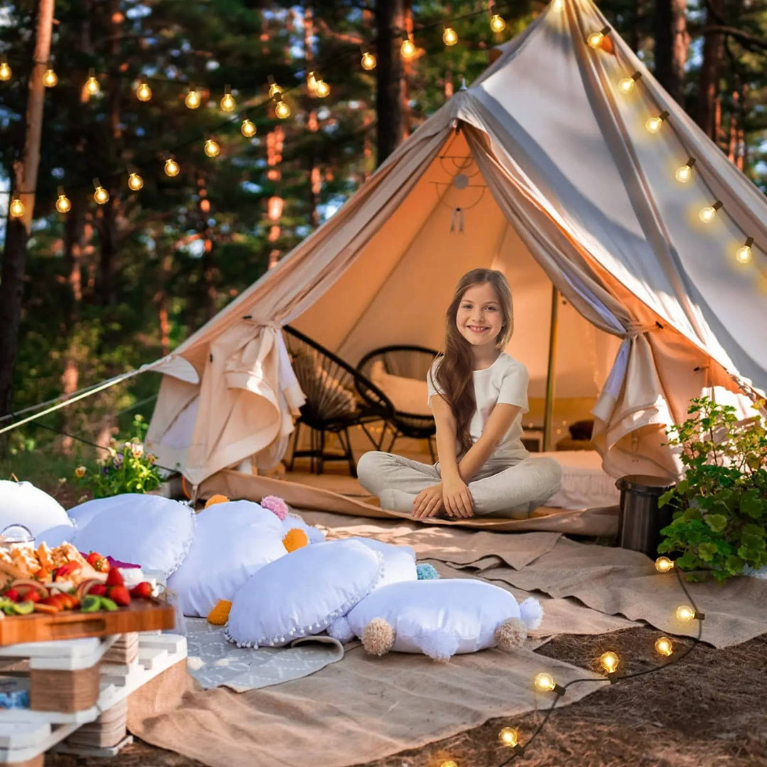 Outdoor LED String Lights │ Dimmable │ Patio, Yard & Tent │ Black