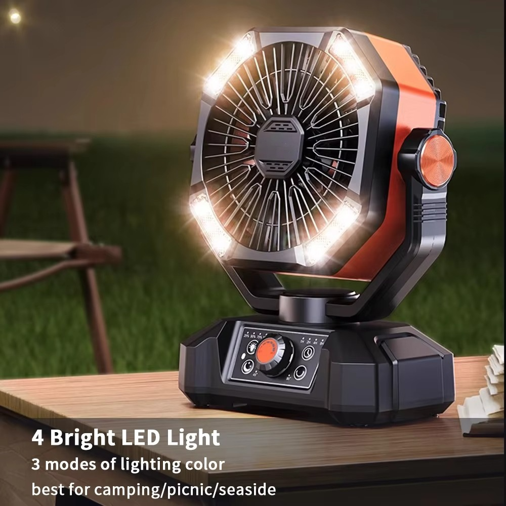 Portable Camping Fan | Power Bank & LED Light | Tent & Patio