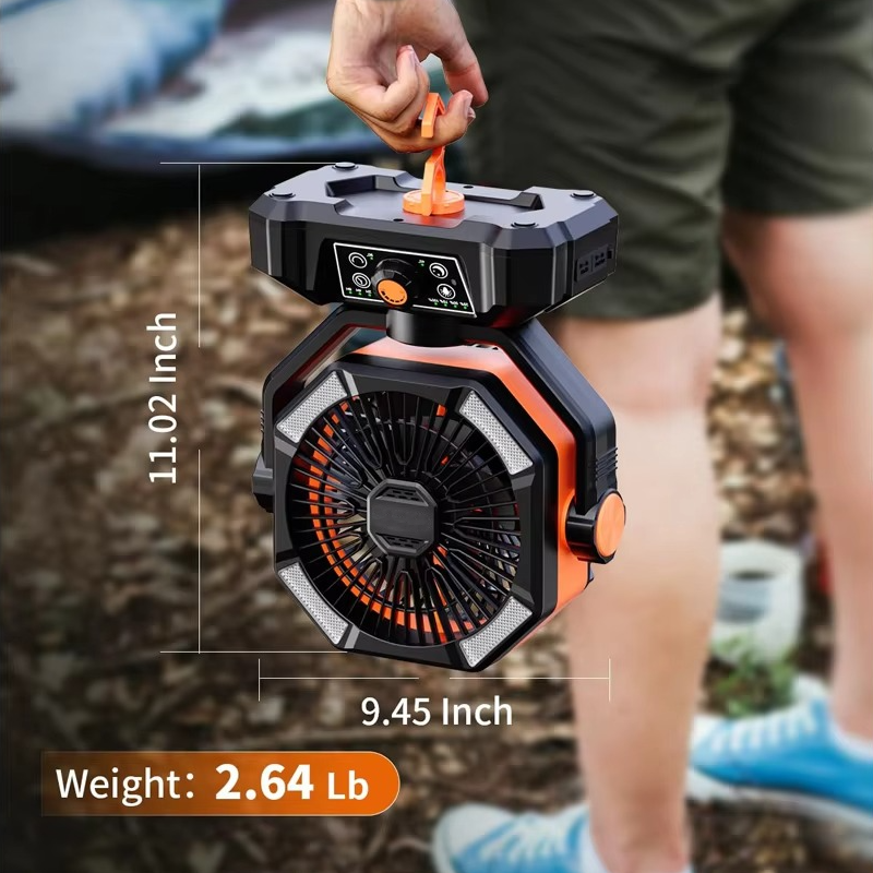 Portable Camping Fan | Power Bank & LED Light | Tent & Patio
