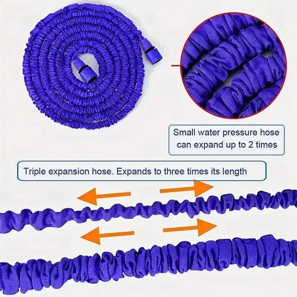 Expandable Garden Hose with High-Pressure Spray Nozzle