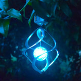 Solar Wind Spinner Light | Color Changing LED | Garden Yard Decor | Silver