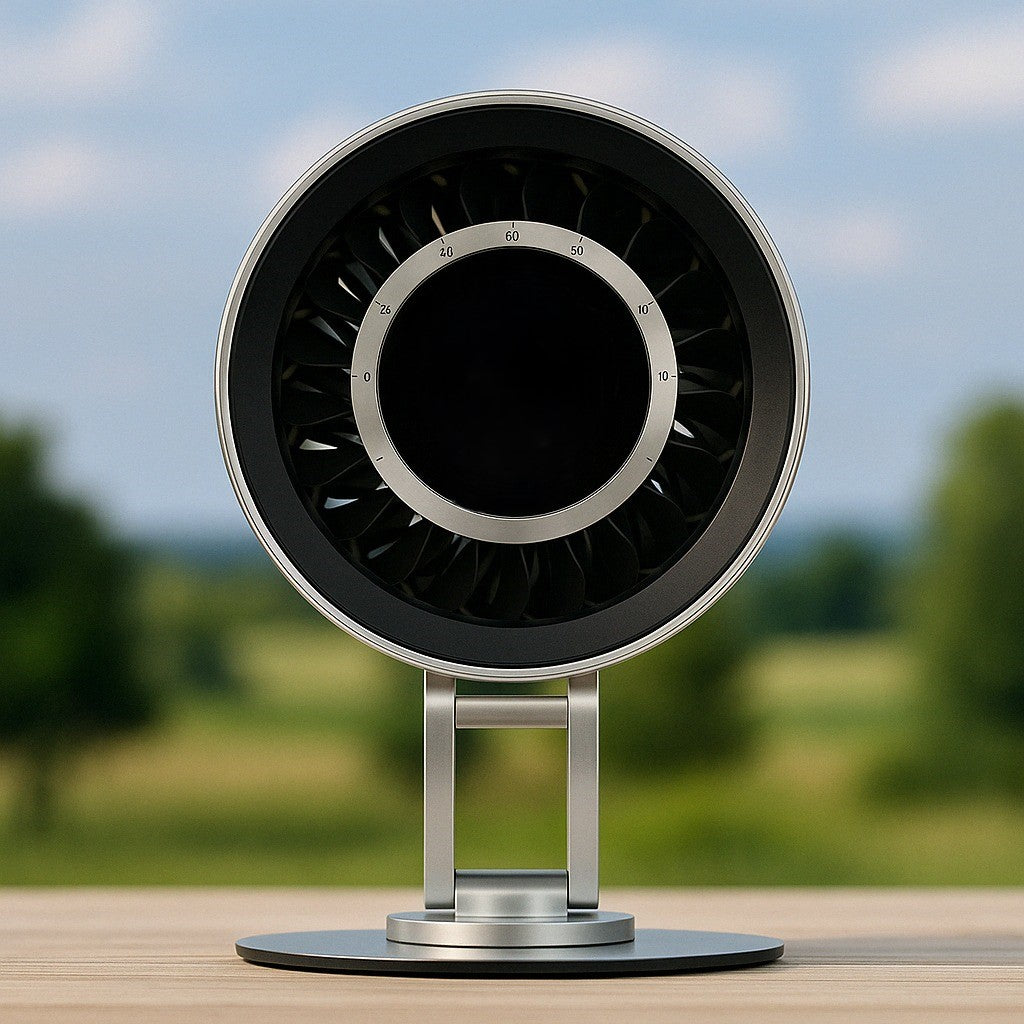Bladeless Desk Fan | Rechargeable Quiet | Office & Bedroom | Silver