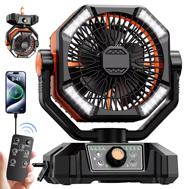 Portable Camping Fan | Power Bank & LED Light | Tent & Patio