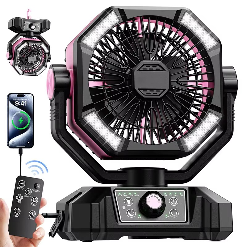 Portable Camping Fan | Power Bank & LED Light | Tent & Patio