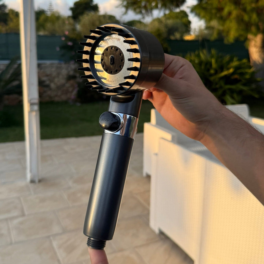 Filtered Shower Head │ 3-Mode High Pressure │ Relaxing Bath │ Black