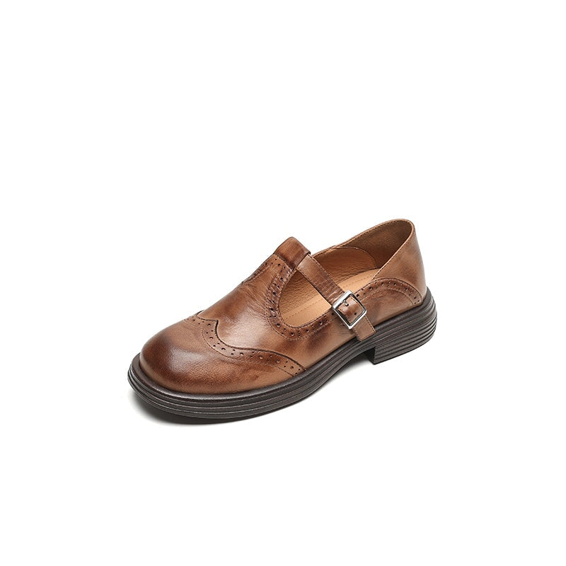 Covernorth Women’s Leather Brogue Mary Janes