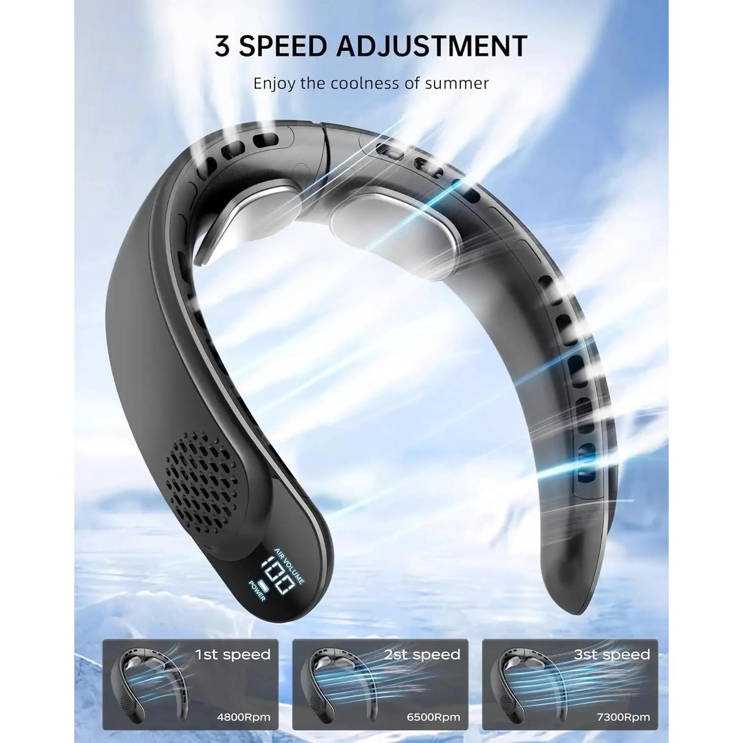 Portable Neck Fan | 360° Turbo Airflow | Outdoor, Work, Fitness