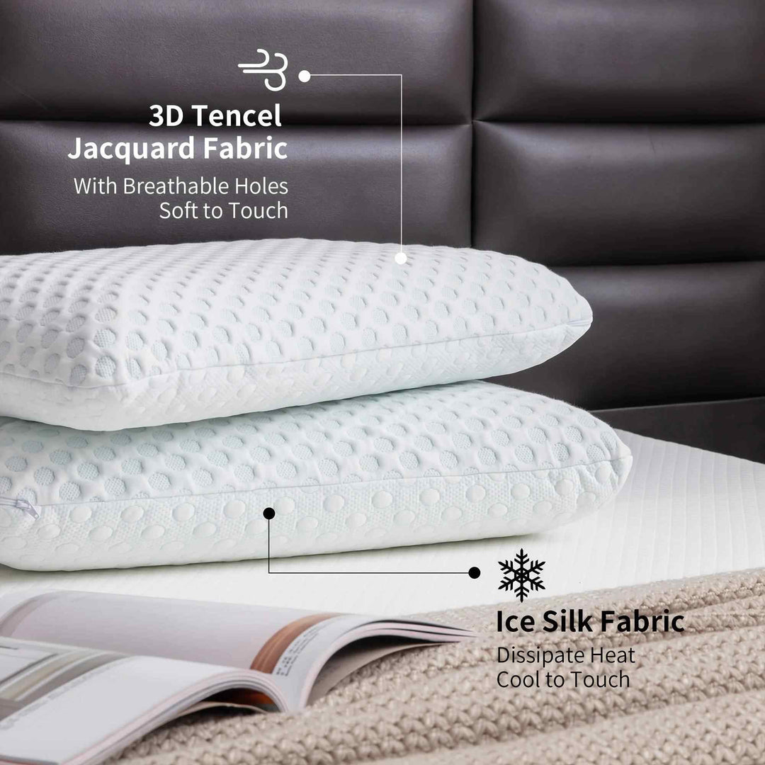 Cooling Gel Memory Pillow │ Dual-Sided Relief │ Bedroom & Bedding │ White