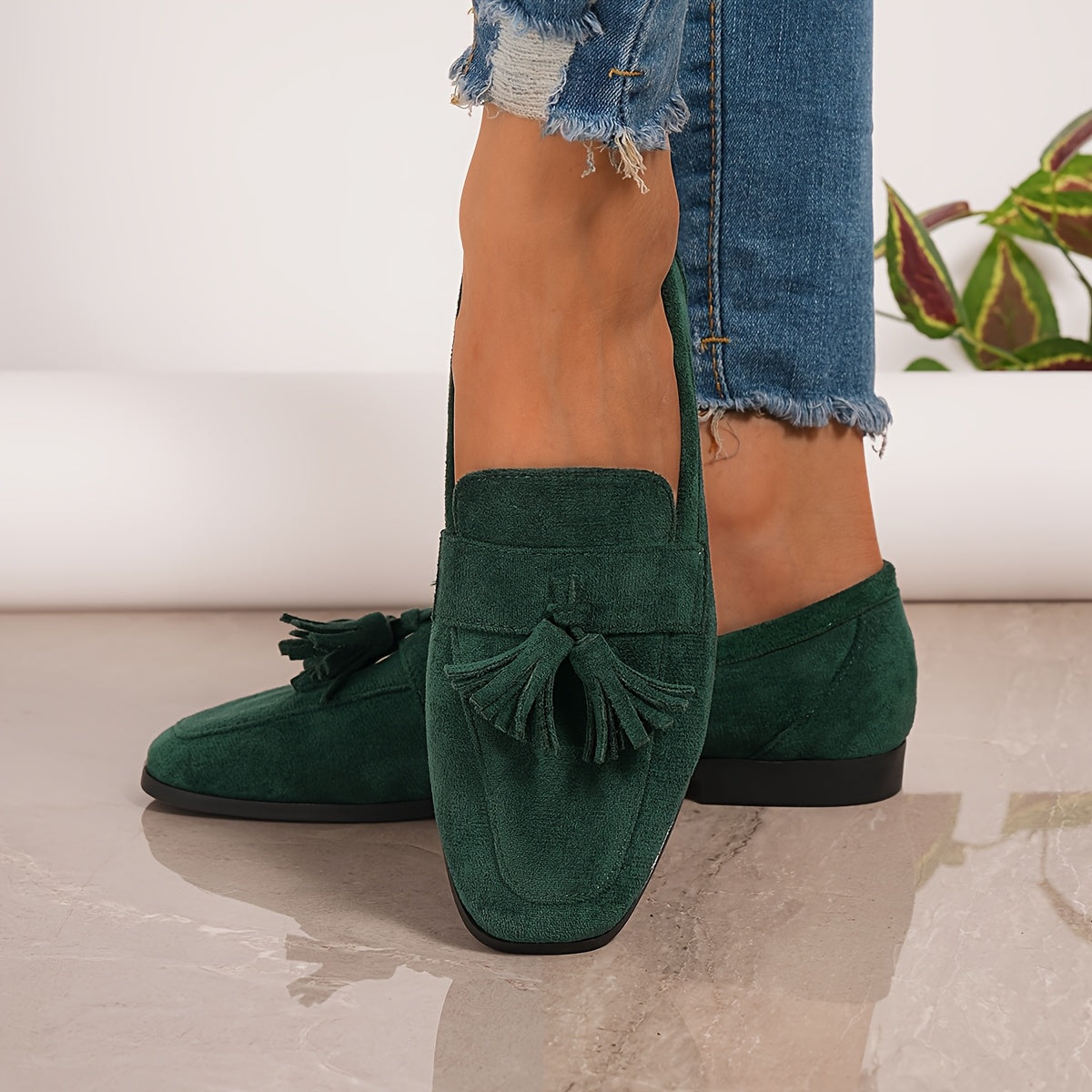Women's Faux-Suede Tassel Loafers