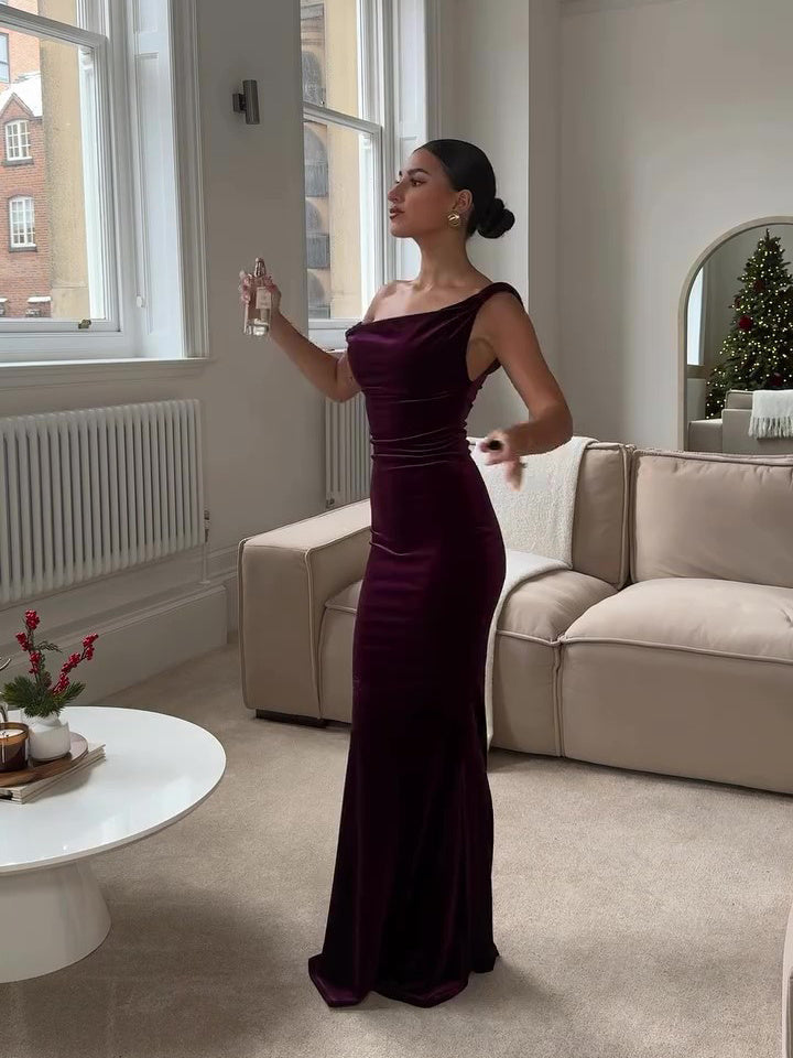 Women's Off-the-Shoulder Velvet Gown