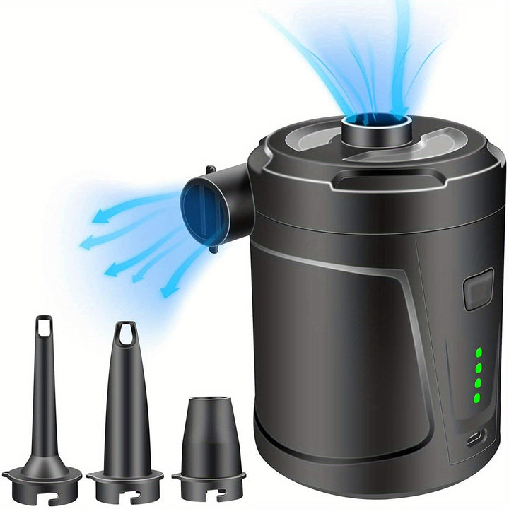 Portable Air Pump | Cordless USB Rechargeable | Camping & Pool | Black