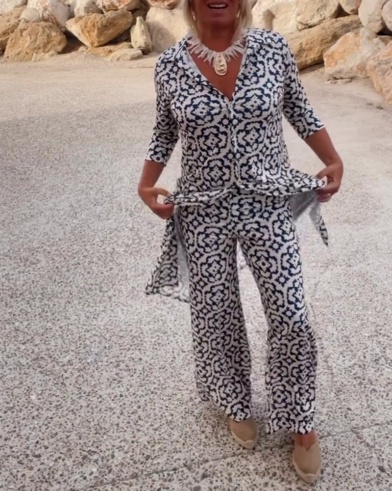 Covernorth Women’s Printed Maxi Tunic and Trouser Set