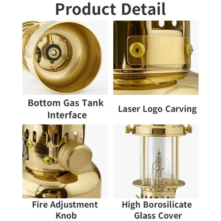 Outdoor Lantern Light │ Electronic Ignition │ Camping and Patio │ Gold