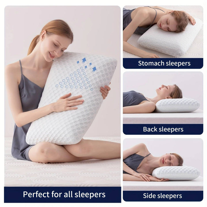 Cooling Gel Memory Pillow │ Dual-Sided Relief │ Bedroom & Bedding │ White