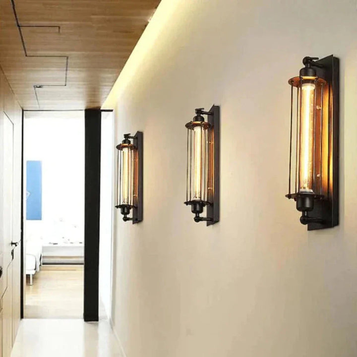 Vintage Wall Sconce | Dimmable Light | Hallway & Porch | Black