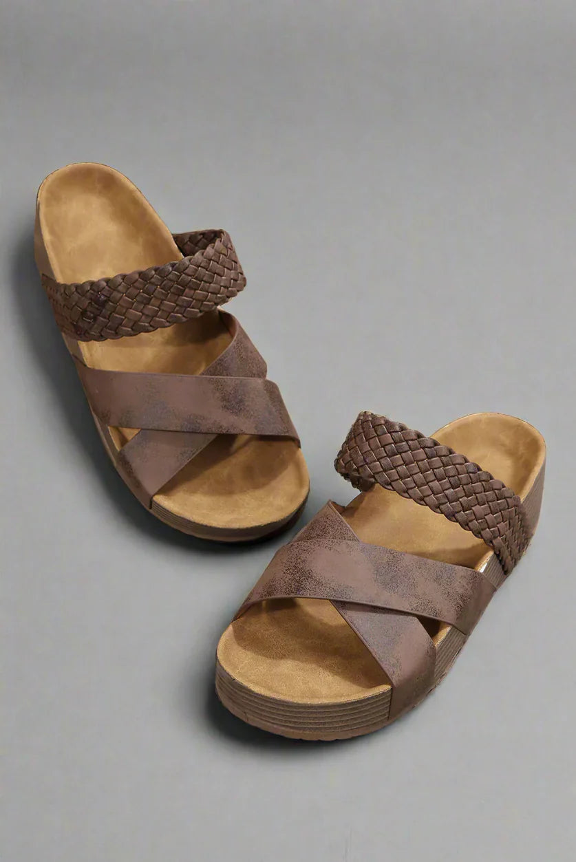 Women's Braided Strap Platform Sandals