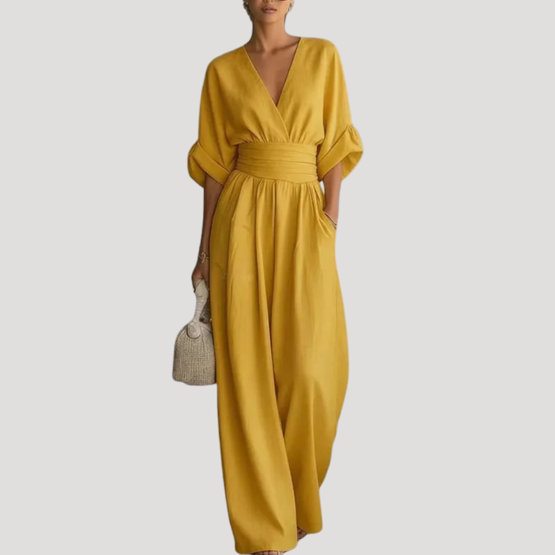 Women's High-Waisted Wide-Leg Jumpsuit