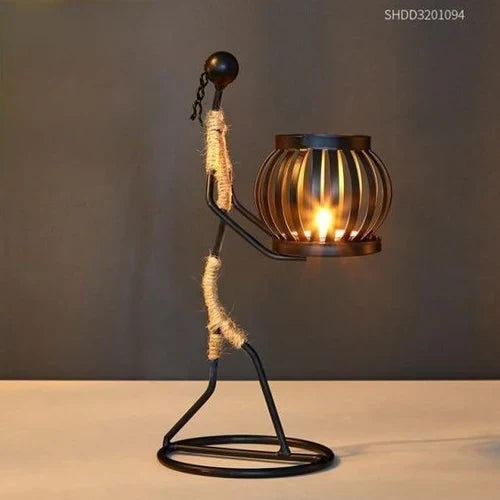 Metal Figure Candle Holder | Warm Glow Ambient Decor | Living Room