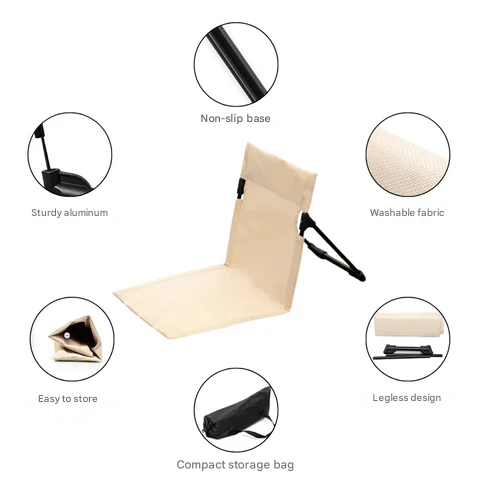Foldable Outdoor Chair | Lightweight Back Support | Beach & Picnic