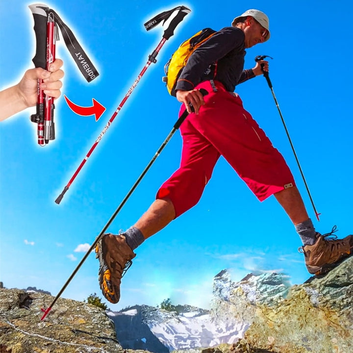 Folding Trekking Pole | Collapsible Joint Support | Outdoor Hiking