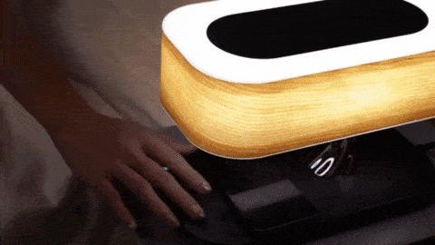 Elegant Wood Grain Tree of Light Bedside Wireless Charging Lamp