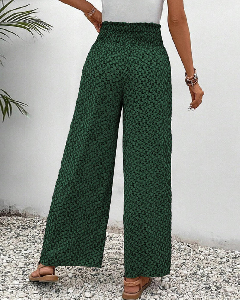 Covernorth Women's Printed Split-Front Wide-Leg Trousers