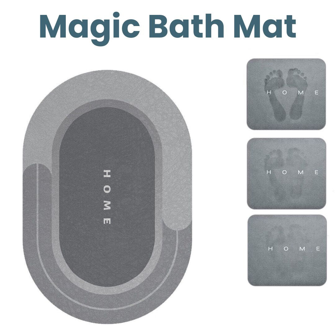 Ultra-Absorbent Quick-Dry Oval Bath Mat Non-Slip Bathroom Rug