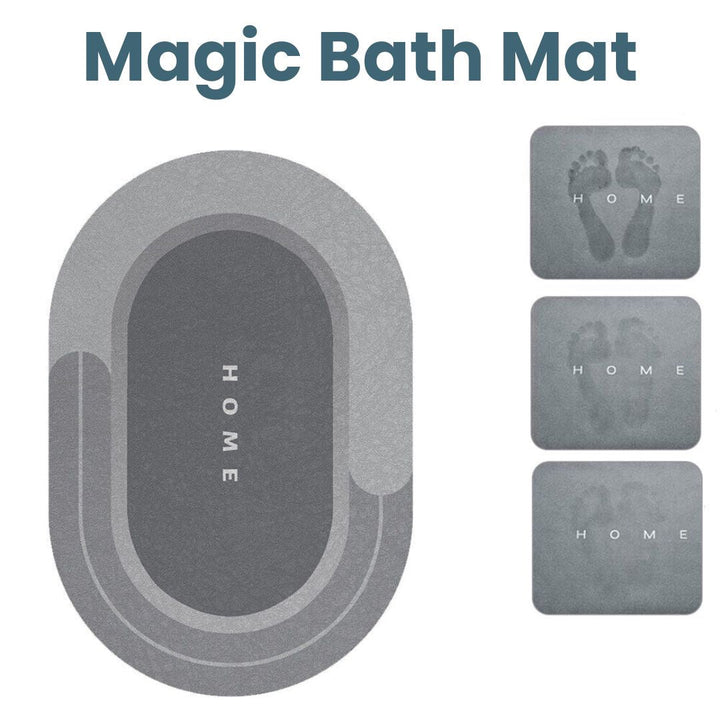 Ultra-Absorbent Quick-Dry Oval Bath Mat Non-Slip Bathroom Rug