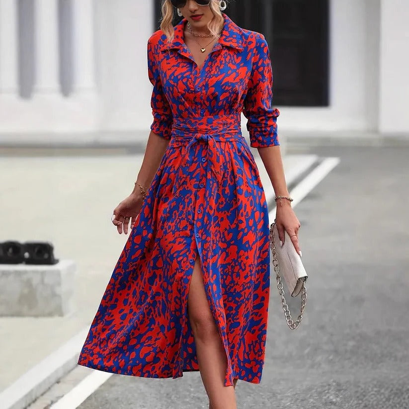 Covernorth Women’s Abstract Print Shirt Dress