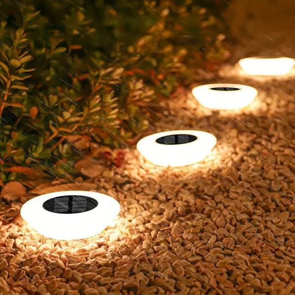 Solar LED Disk Lights │ IP65 Waterproof Rechargeable │ Yard & Path