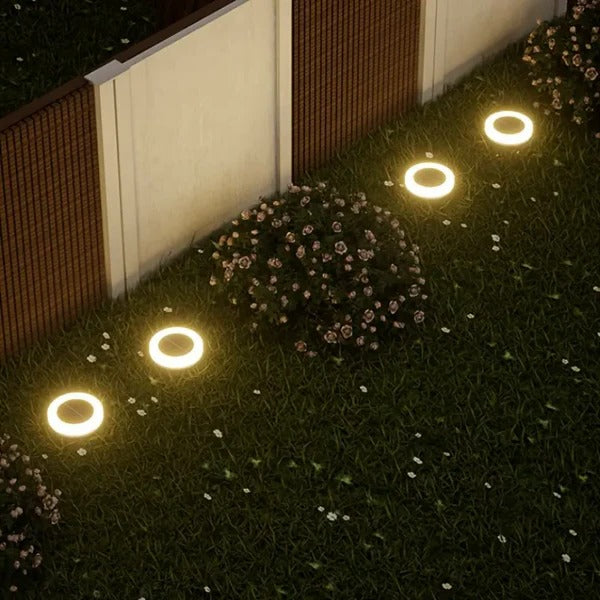 Solar LED Disk Lights │ IP65 Waterproof Rechargeable │ Yard & Path