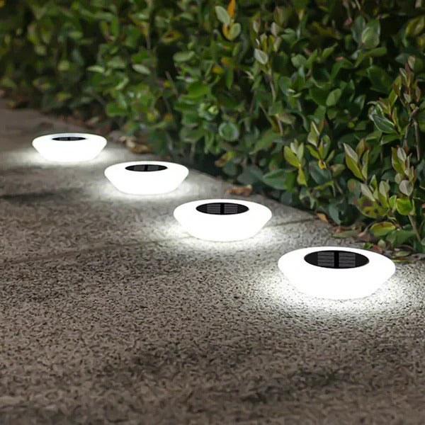Solar LED Disk Lights │ IP65 Waterproof Rechargeable │ Yard & Path