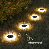 Solar LED Disk Lights │ IP65 Waterproof Rechargeable │ Yard & Path