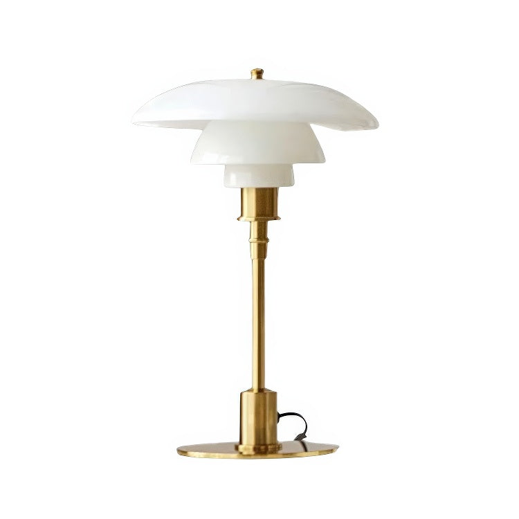 Curved Tiered Table Lamp | Dimmable Warm Light | Bedroom & Study