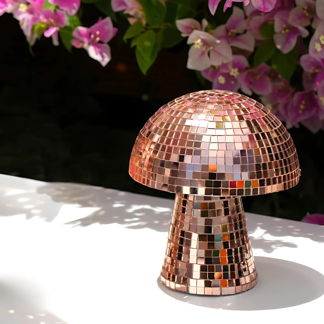 Mushroom Lamp | Reflective Retro Glow | Bedroom & Party