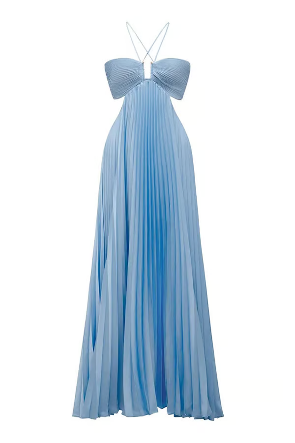 Covernorth Women's Pleated Halter Maxi Dress