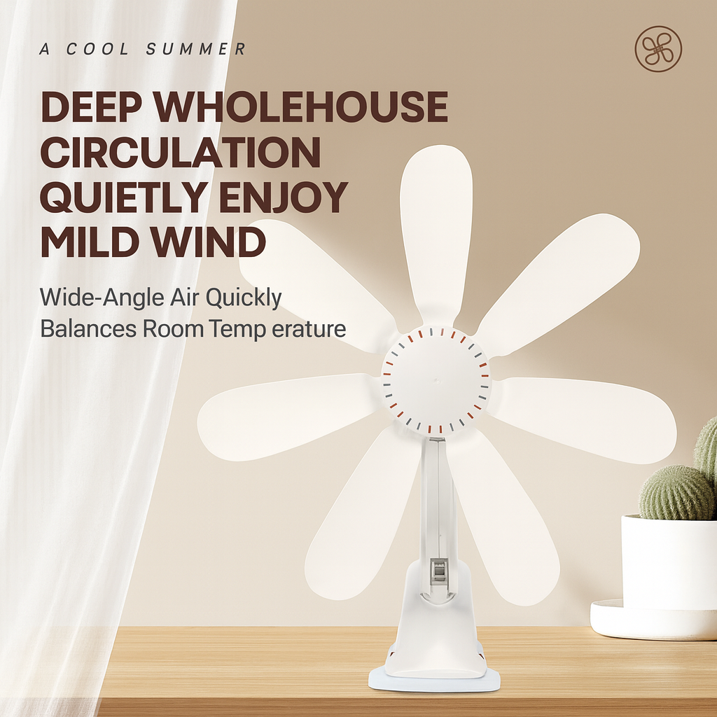 Portable Quiet Clip On Desk Fan Ultra Silent Bedside Table Fan