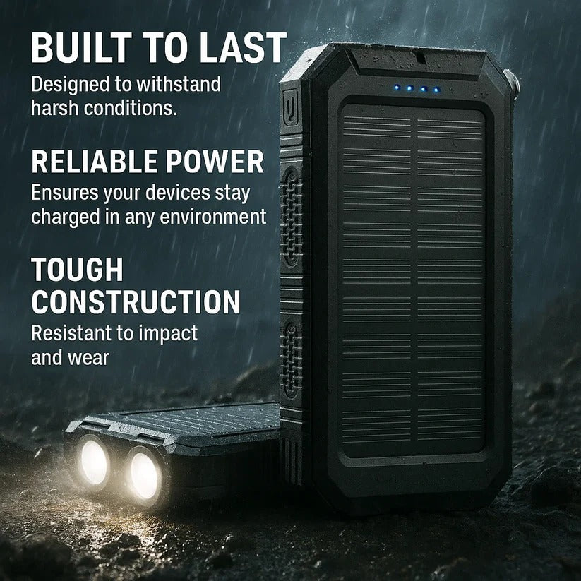 Ultra-Rugged 500000 mAh Solar Power Bank Waterproof Portable Charger