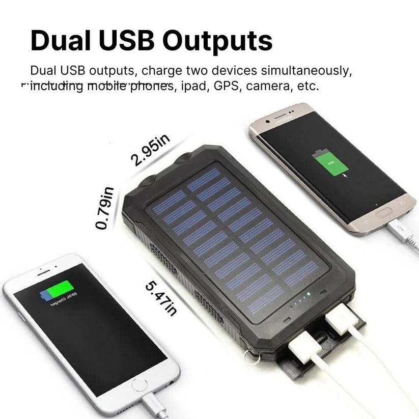 Ultra-Rugged 500000 mAh Solar Power Bank Waterproof Portable Charger