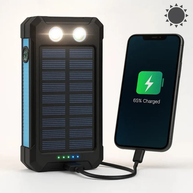Ultra-Rugged 500000 mAh Solar Power Bank Waterproof Portable Charger
