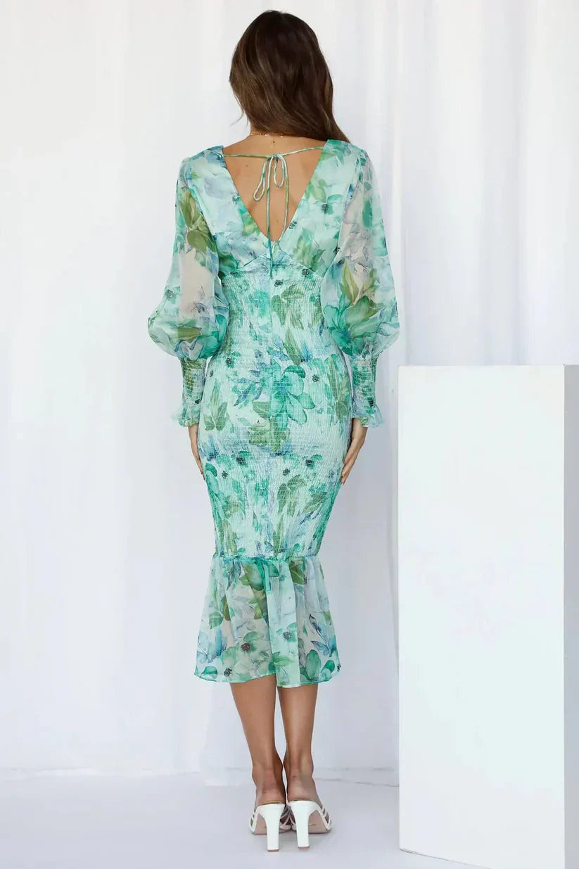 Covernorth Women's Floral V-Neck Midi Dress