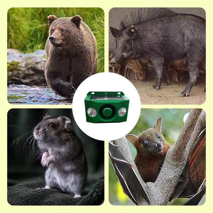 Solar Animal Repellent | Ultrasonic Pest Deterrent | Garden & Yard | Green