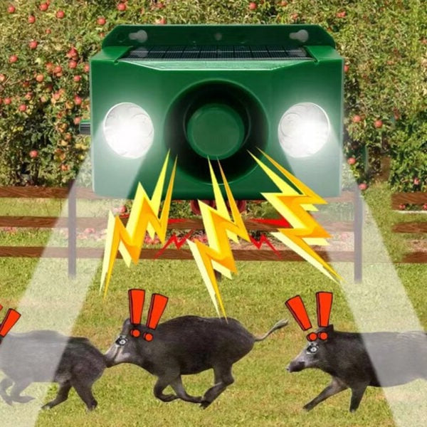 Solar Animal Repellent | Ultrasonic Pest Deterrent | Garden & Yard | Green